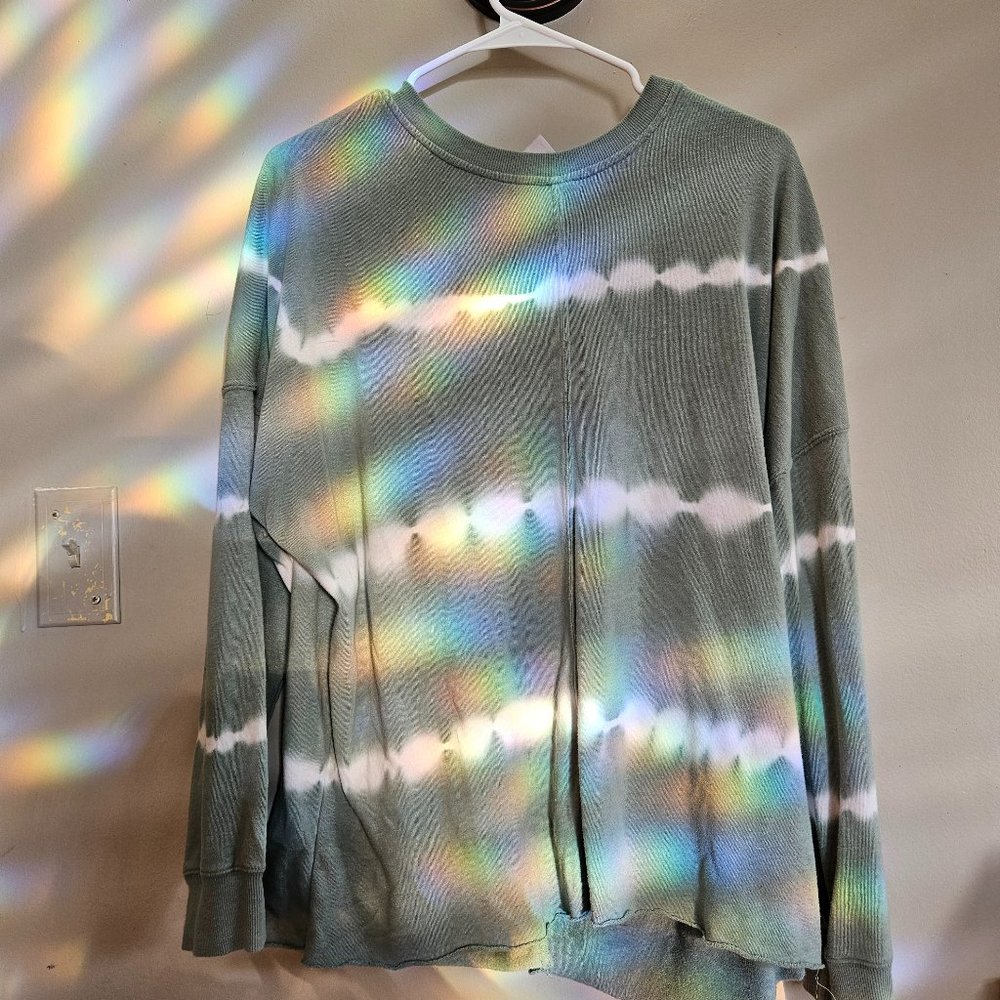 Blue and white tiedie long sleeve